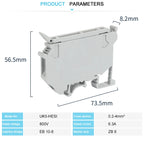 10Pcs UK5-HESI Screw Din Rail Terminal Block Fuse Holder 5*25mm 24V/220V LED With Disconnect Lever Wire Electrical Connector