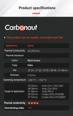 Thermal Grizzly Carbonaut Thermal Pad 62.5W/mk Reusable High Thermal Conductivity CPU/GPU Motherboard Heat Silicone Pad