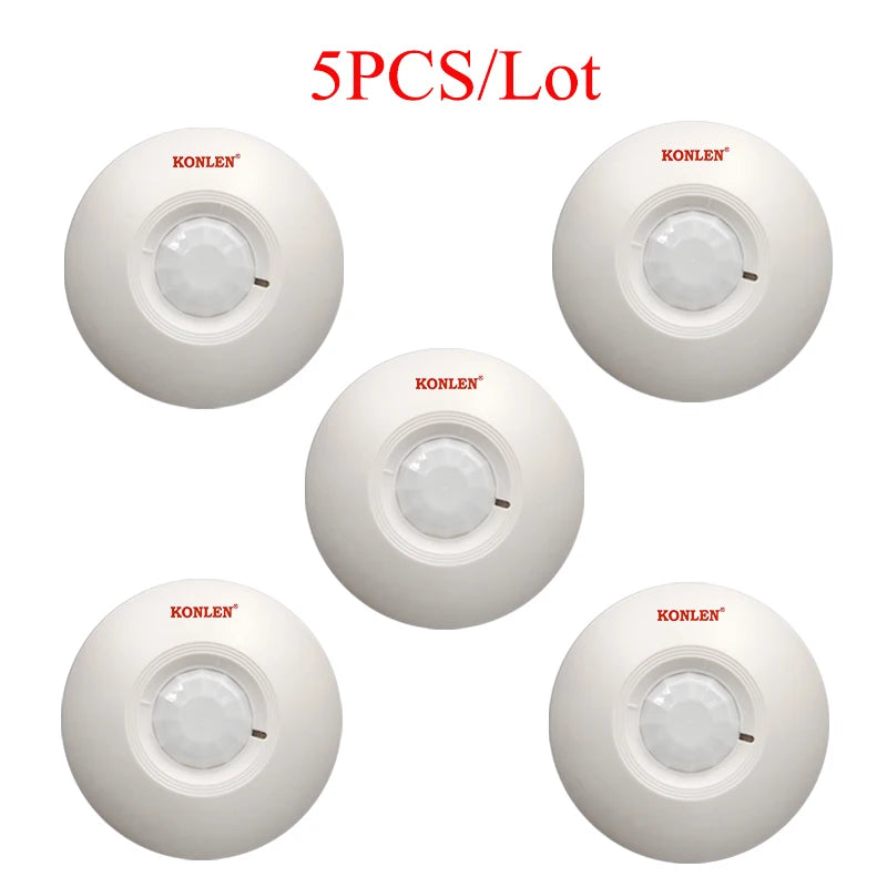 12V Wired PIR Motion Sensor Ceiling Detector 360 Degree Infrared Movement Detection N.O N.C Signal Output Link Wire Alarm System