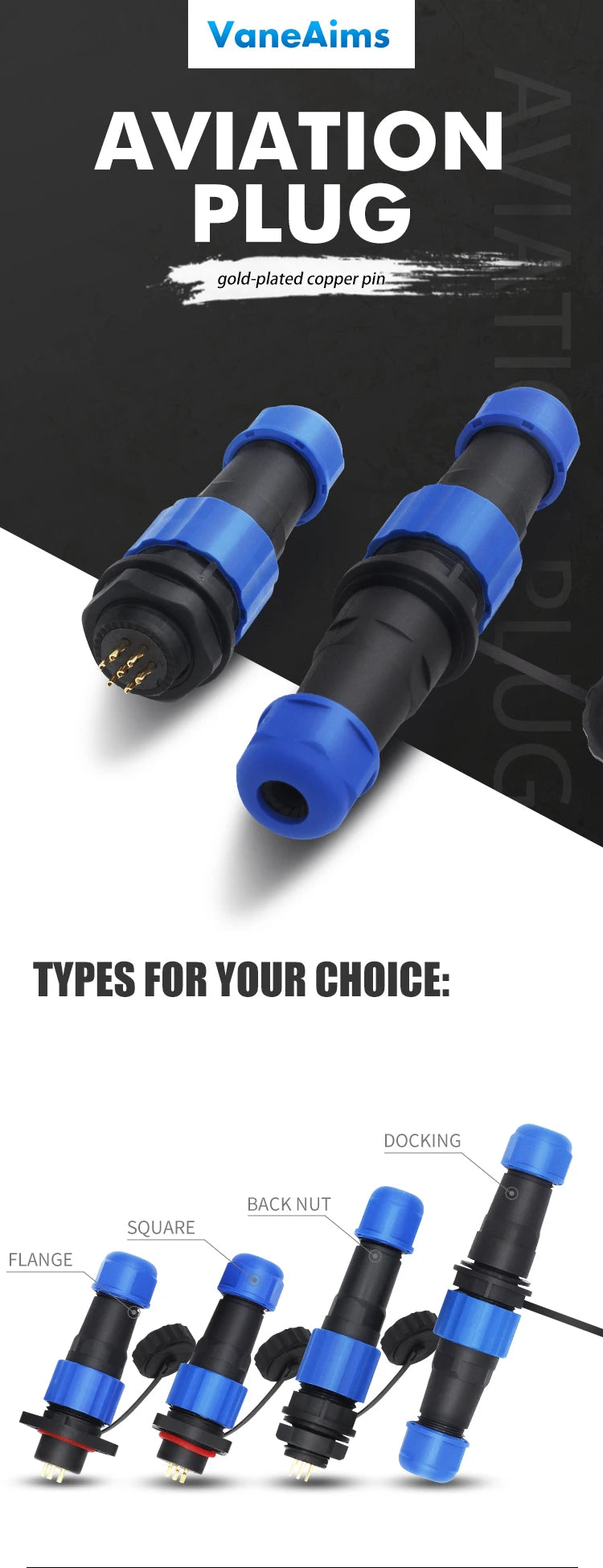 Waterproof Connector SP16-2/3/4/5/6/7/8/9 Pin Plastic Aviation Socket Plug Wire Terminal Block Welding Type