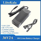 1-5pcs LiitoKala 10S 36V/42V 2A 18650 Charger 100-240V Input Lithium Li-ion Charger For 36V Electric Bike wo-wheel Vehicle