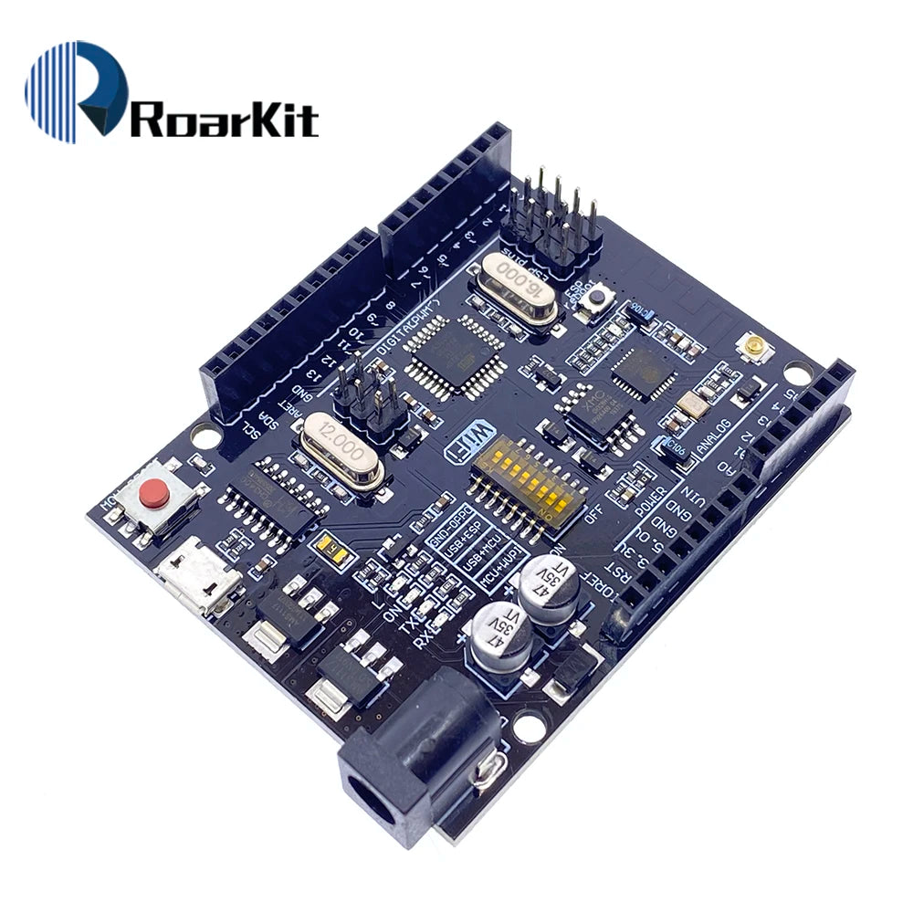 UNO R3 + WiFi ATmega328P+ESP8266 (32Mb Memory) USB-TTL CH340G For Arduino Uno NodeMCU WeMos ESP8266 One New Arrival