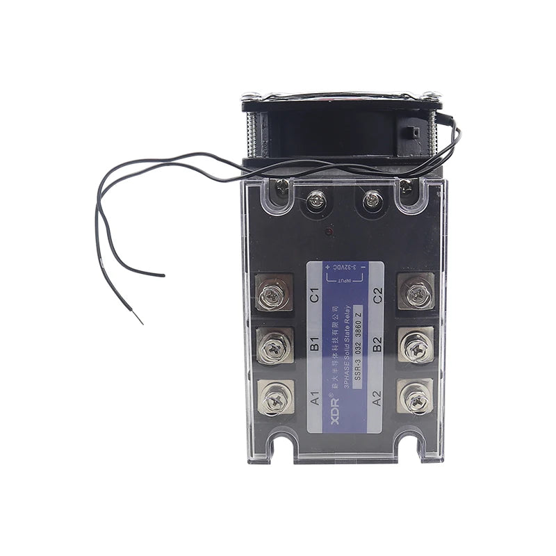 Three-phase Solid State Relay DC Control AC 380V 40A SSR-3 032 3840Z DC-AC Complete Set (Relay, Heat Sink, Fan)