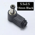 2PCS Male DC Power Plug Connector Angle 90 Degree L Shaped Plastic 5.5*2.5 5.5*2.1 4.8*1.7 4.0*1.7 3.5*1.35 3.5*1.1 2.5*0.7mm