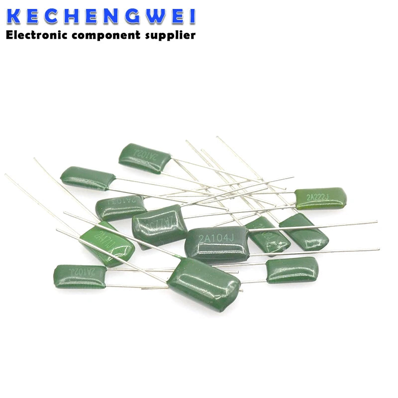 50pcs Polyester Film Capacitor 100V 1nF 1.5nF 2.2nF 100nF 2A471J 2A102J 2A152J 2A222J 2A392J 2A332J 2A472J 2A103J 2A473J 2A104J