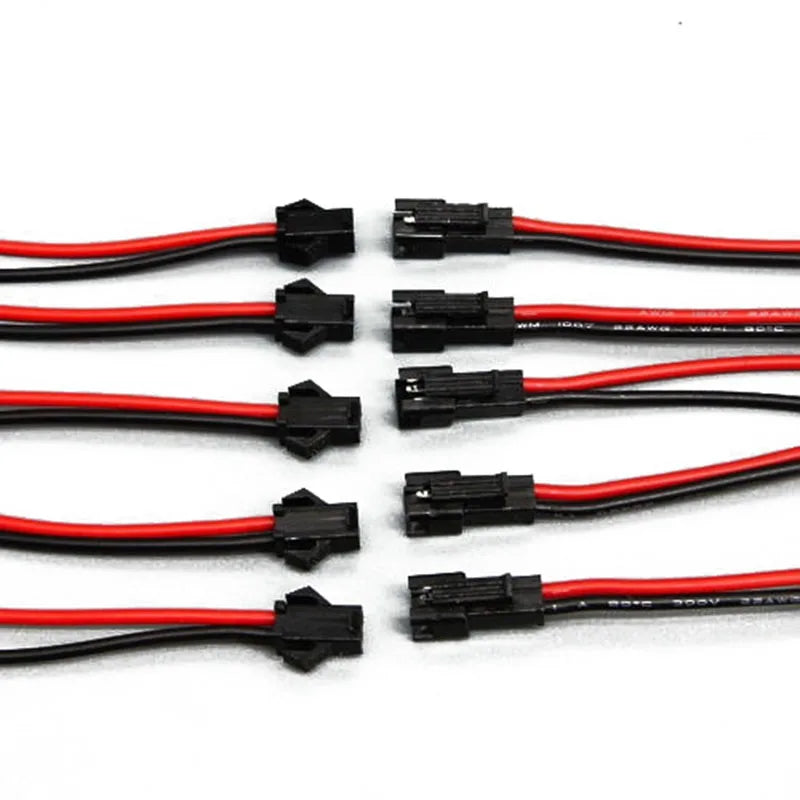 2.54mm SM 2-Pin 2P Connector Plug Male / Female Head Wires Cables DC Wire Connector Micro Male Female  Plug Connectors