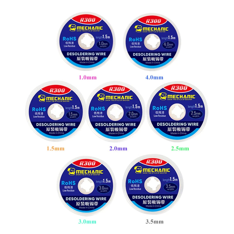 10pcs/lot MECHANIC Solder Wick Remover Desoldering Wire 1.0/1.5/2.0/2.5/3.0/3.5/4.0mm Desoldering Braid BGA Soldering Tools