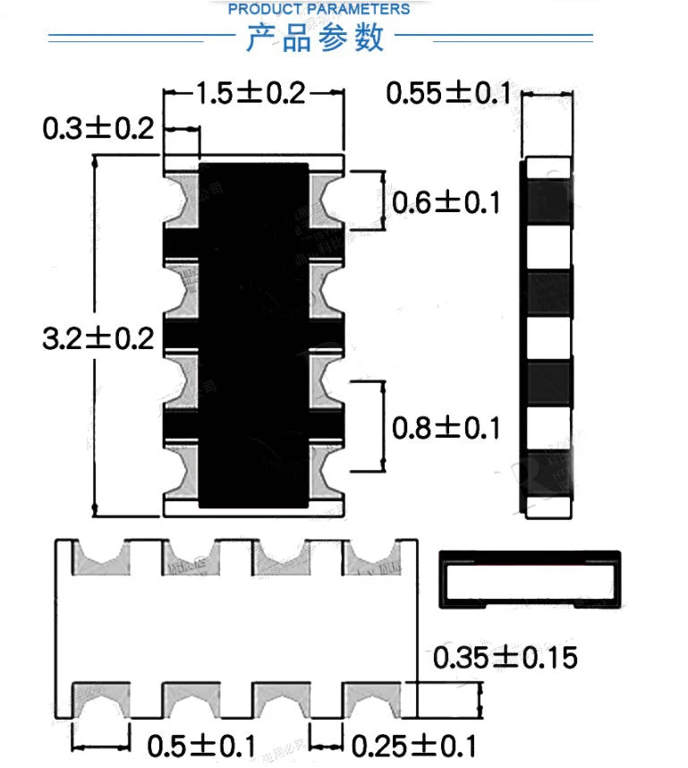 100pcs 5% 0603*4 RES ARRAY 0R 0 OHMS 8P4R Chip Array Resistor Networks Arrays(22R 33R 47R 49.9R 51R 56R 1K 2.2K 4.7K 10K 100K 1M
