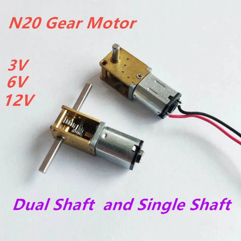 3V/6V/12V Dual /Single Output Shaft N20 Gear Moror Reducer Low Speed 4~380RPM Engine Robot DC Electric Metal Mini Micro Motors
