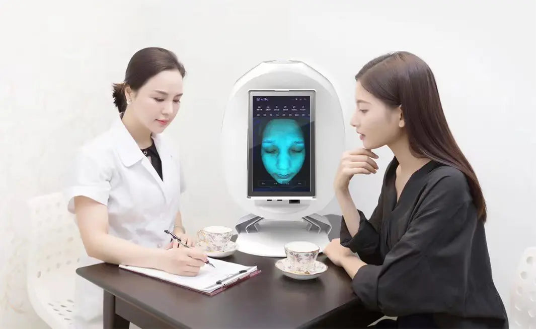New 3D Facial Skin Analyzer Machine 15.6 inch Skin Analyzer Facial Machine 8 Light Spectrum Skin Analysis Scanner