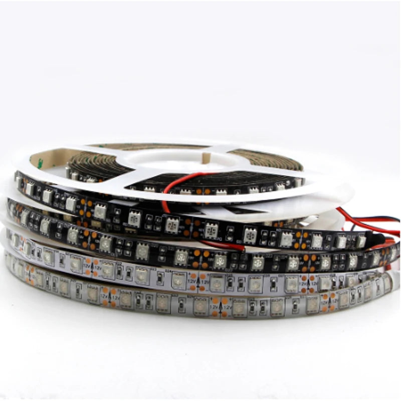 True Orange LED Strip Light 600nm, 5050/3528 SMD, 12V Non-Waterproof/Waterproof, Black LED Tape Rope Lights