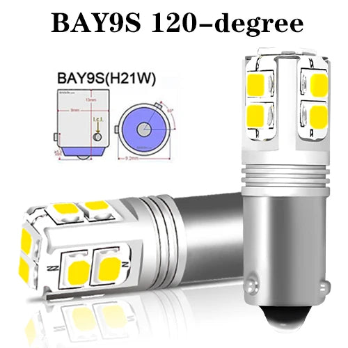 iJDM Canbus Car Lights BA9S BAX9S BAY9S LED For car Reverse Lights or Parking Lights,H21W H6W T4W License Plate Lights 12V-24V