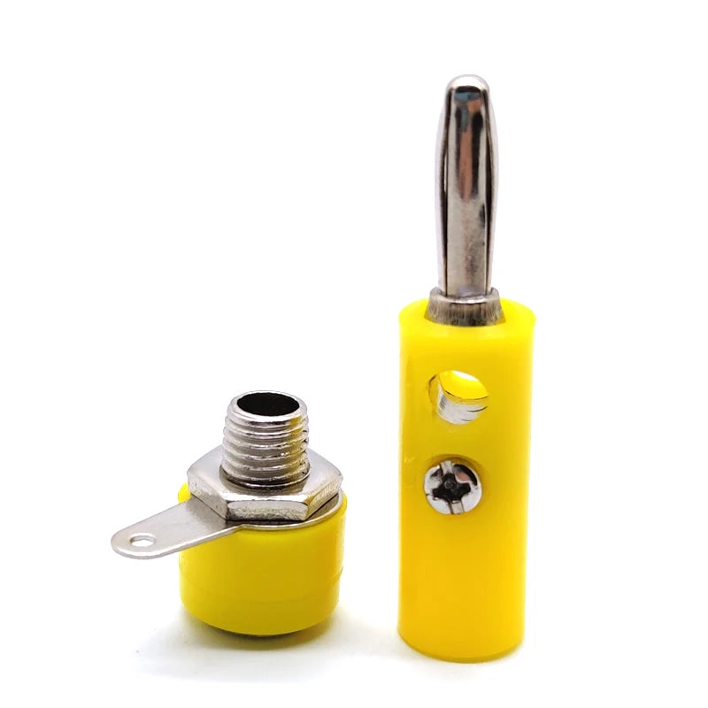 5 Pairs 4mm Banana Plug Male & Female Socket Connector Screw Terminal Binding Post Adapter for Audio Speaker Set