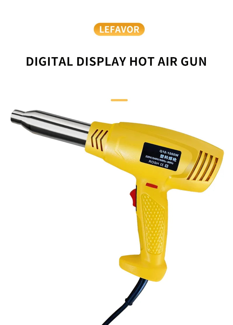 750W hot air gun Heat Gun Adjustable temperature welding gun Auto plastic pipe welding repair tool 100-600 degrees