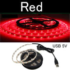 5M USB LED Strip Light 5V 3528 1 Meter 5 Meter White Warm White Pink Green Blue Red SMD RibbonKitchen Light Under Cabinet Lamp