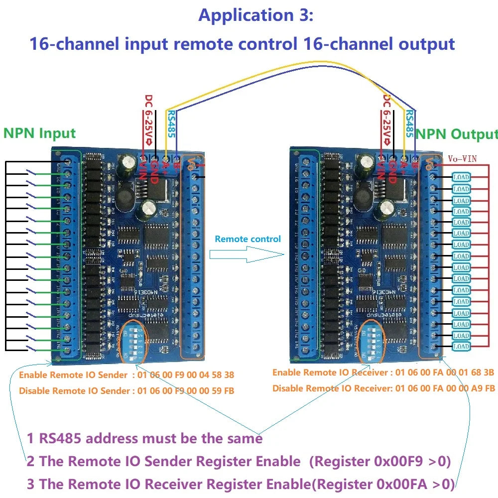 DC 12V 24V 16 Input 16 Output RS485 Remote Control Switch PLC IO expansion Board 03 06 16 Modbus RTU Module