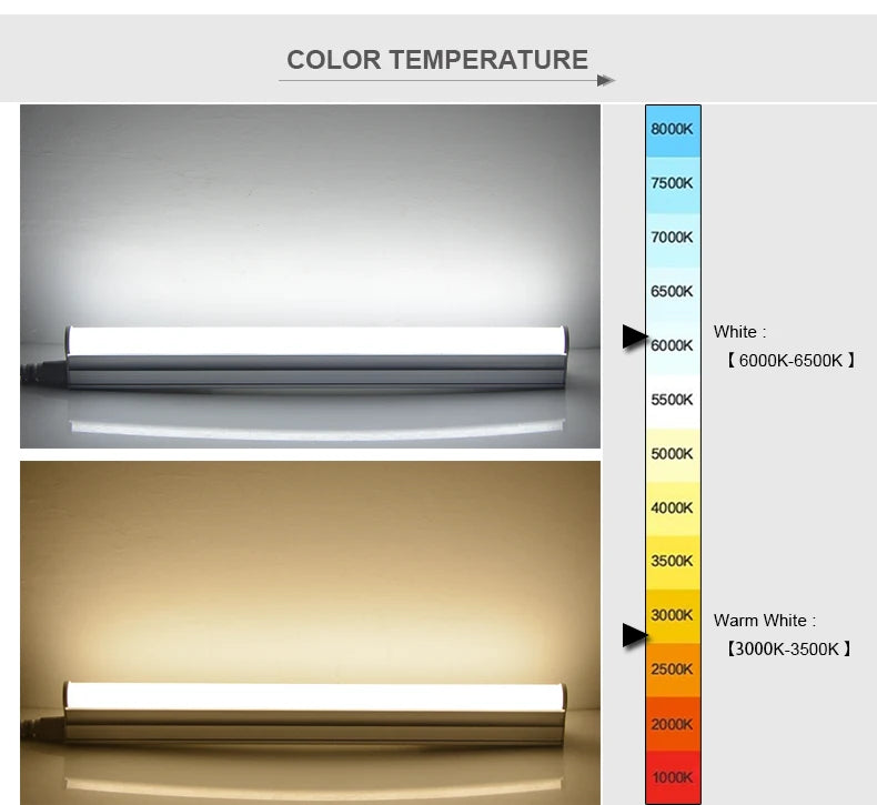 180 Degree Bright LED Tube T5 Light AC220v 230v 60cm 10w 30CM 6W LED T8 Integrated Driver Fluorescent Lamp Bulb Cold Warm White