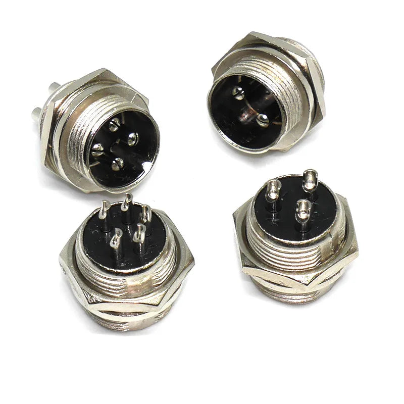 1/5Pcs GX16 2/3/4/5/6/7/8 Pin 16mm Circular Aviation Male Socket Plug Wire Panel Connector Adapter