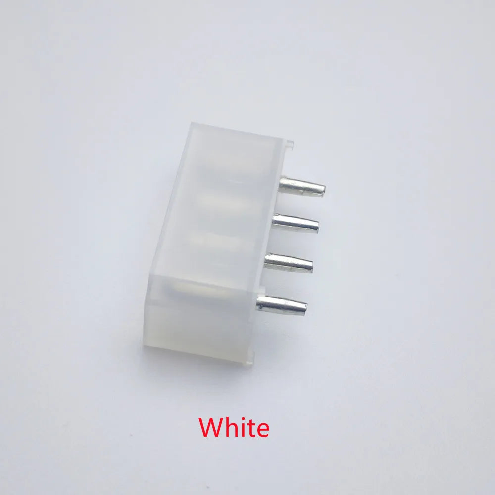 50PCS/1LOT Molex White or Black Big 4P 4D Female Socket Straight Hollow Needle for PC Computer ATX IDE Power Connector