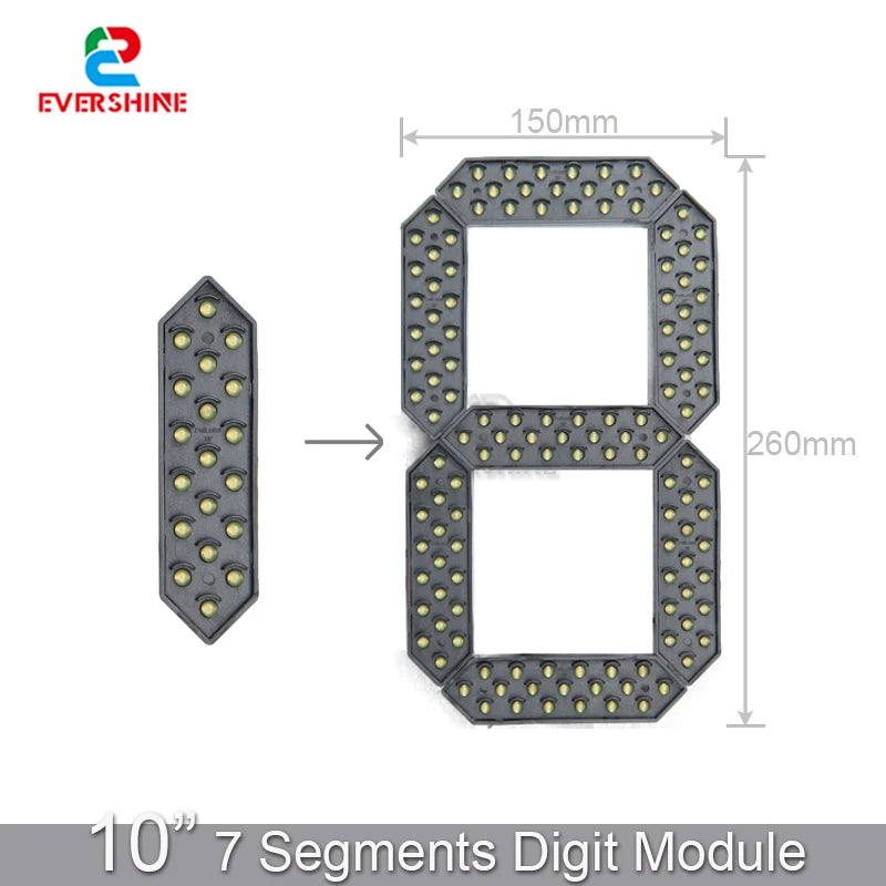 10 Inch 7 Segment Outdoor Waterproof Digital Number Panel For LED Gas Station Electronic Fuel Price Time And Temp Sign