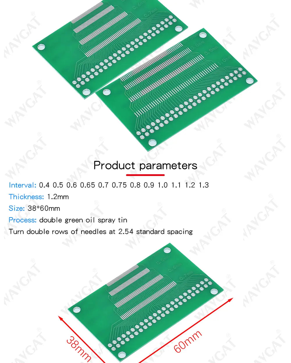 46Pin 50Pin 60Pin 2.0 0.4mm 0.5-1.0mm Pin Pitch TFT LCD SMD To DIP Adapter Board 2.54 pin space Pinboard Test Module FPC PCB