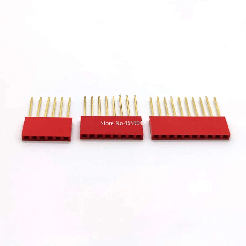 10pcs Pin Header 2.54MM 10MM Long Needle Female Pin Header Strip Stackable Header Connector 1*2/3/4/5/6/8/10/15P