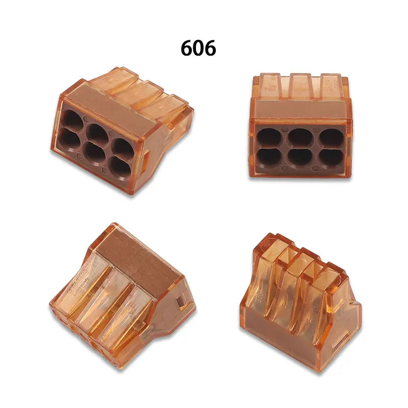 25/50/100pcs 602 604 606 608 Compact Wire Connector Push in Terminal Block Connector 2/4/6/8 Pin Lever 1.5-4 AWG 16-12