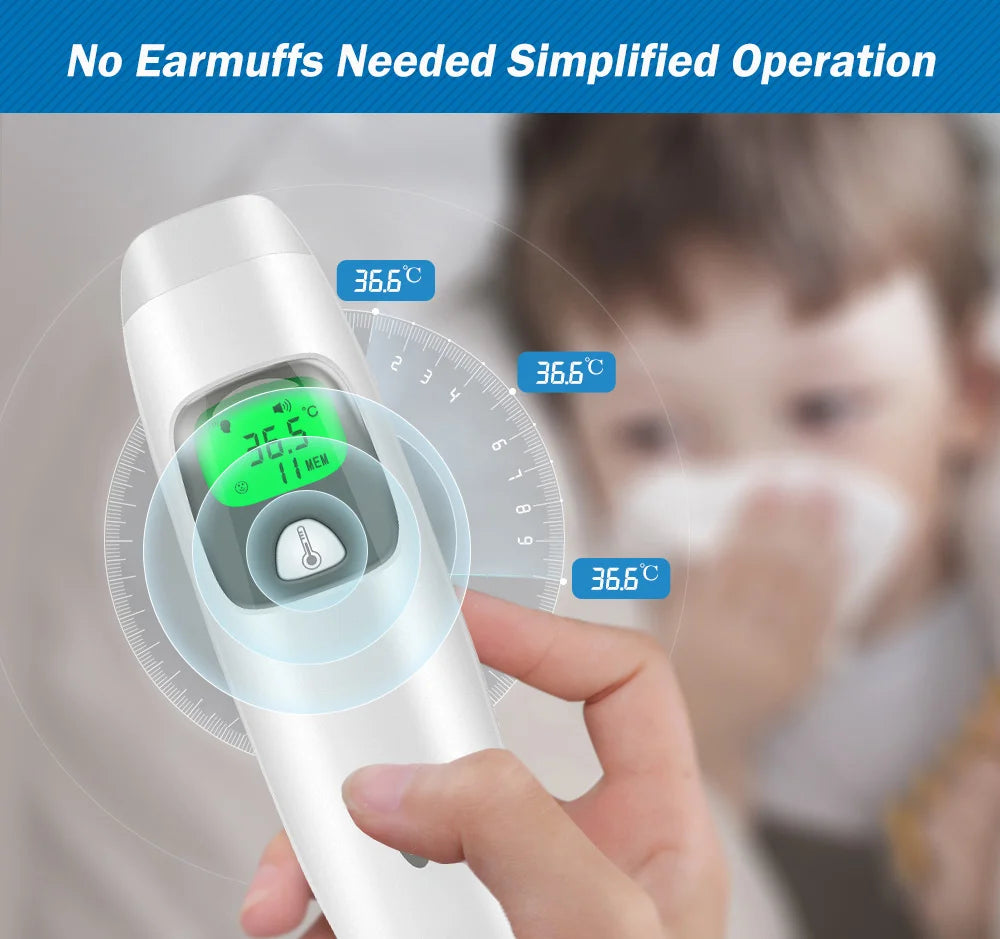 Cofoe Digital Infrared Thermometer Forehead Ear Non-Contact medical Termometro LCD Body Fever Baby/Adult Temperature measure