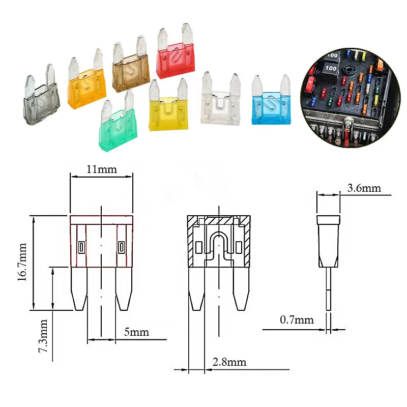 50/80/180pcs 5/10/15/20/30A Car Auto Small and Medium Blade Fuse Motorcycle Boat Truck Automotive Blade Fuse Assortment Set