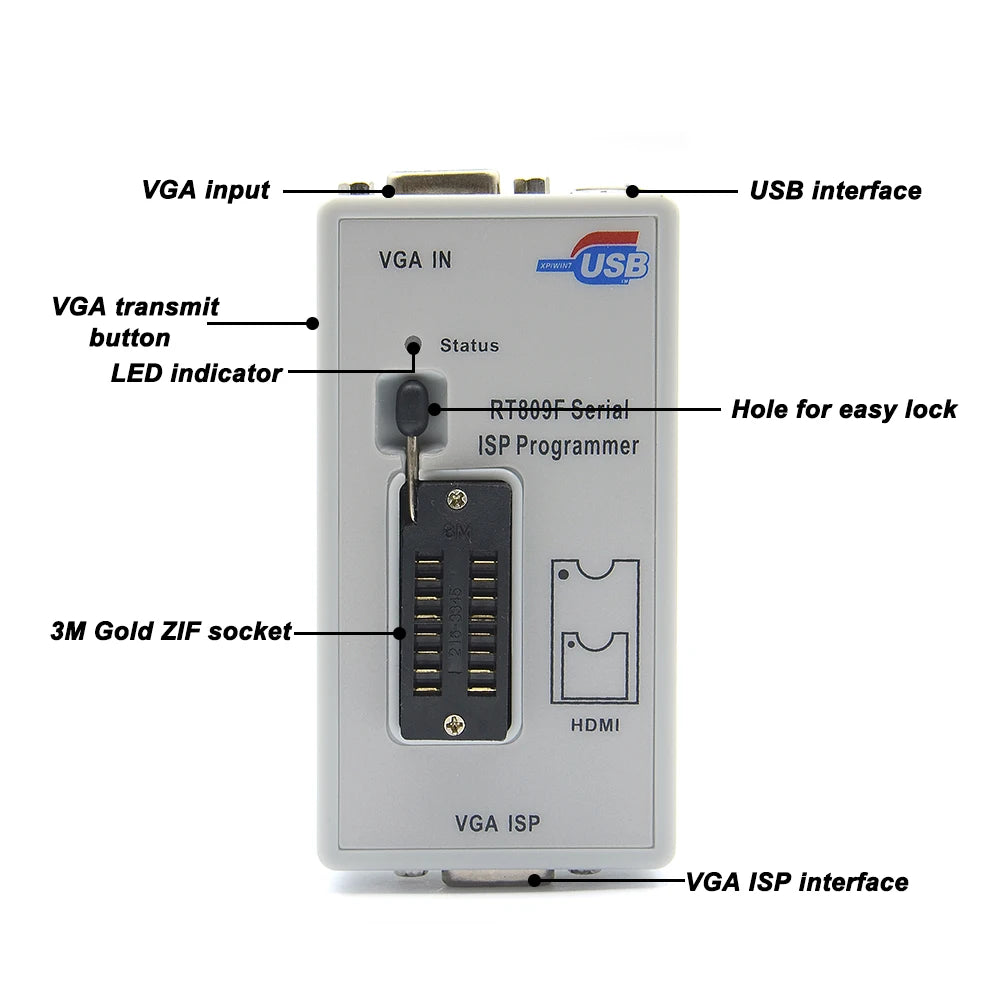 Original Newest RT809F ISP Programmer clip + 5 adapter socket for bios rt809 ICSP usb programmer universal nand tsop48