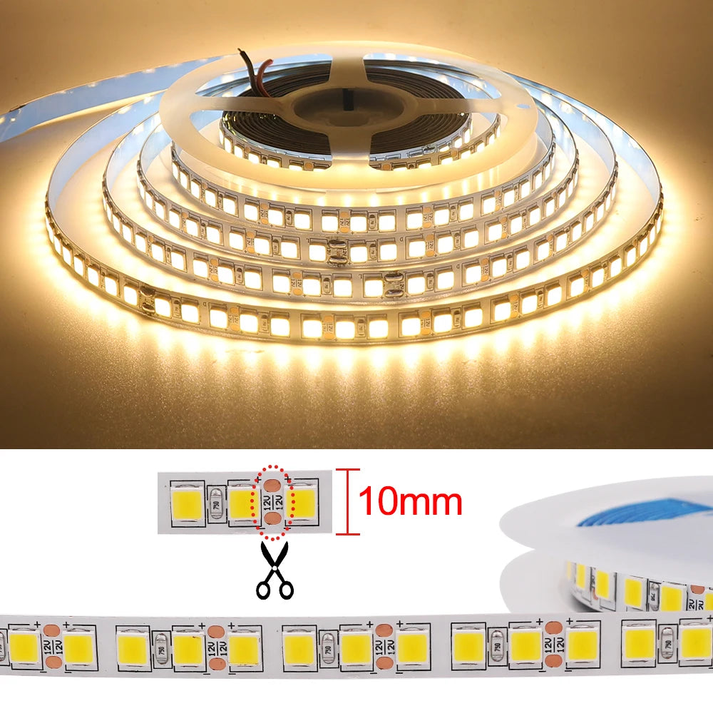 5M LED Strip SMD 5050 5054 LED Tape Waterproof Ribbon Diode 12V 2835 Flexible Neon Lights 60/120Leds/m LED Lights for Room Decor