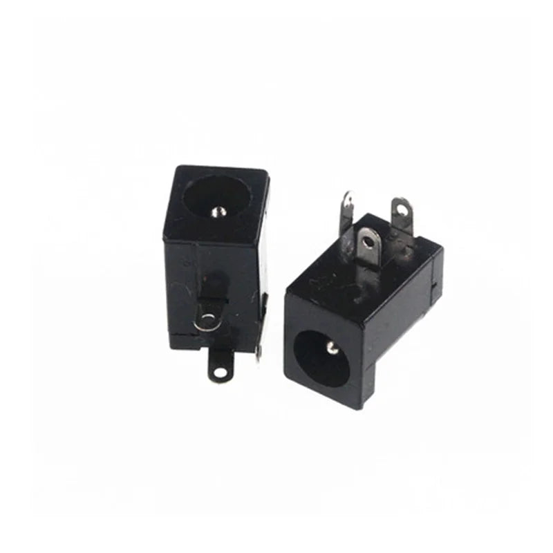10Pcs/Lot DC-005 PCB Mount 5.5 X 2.1/2.5 mm Female DC Power Jack Plug Socket Connector DC005 Black 5.5*2.1/2.5MM
