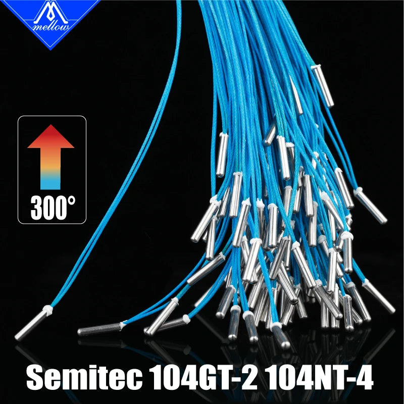 Mellow High Temperature ATC Semitec 104GT-2 104NT-4-R025H42G Thermistor Cartridge 104 for V6 Volcano Heater Block
