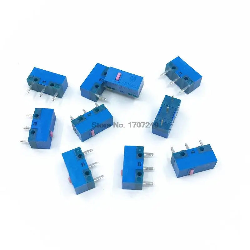 10Pcs HUANO Micro Switch Red Yellow Pink White Blue Green dot Blue Shell Pink Dot 80 million Mouse maintenance button switches
