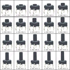 50PCS 6X6X5/4.3/5.5/6/7/8/9/10/13MM Tact Switch Push Button Switch 12V 4PIN DIP Micro Switch For TV/Toys/Home Use Button