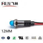 FILN 12mm LED Metal Indicator Light Waterproof IP67 Signal Lamp 3V 6V 12V 24V 110V 220V Red Yellow Blue Green White Pilot Seal