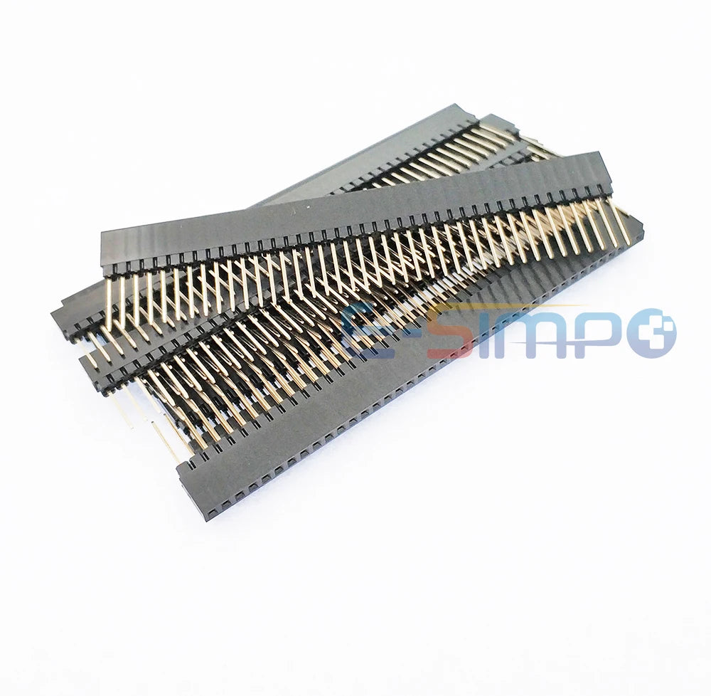 10pcs 2.54mm PC104 Industrial Square Pin Single Row 1X6P/8P/10P/40P Straight PH11mm Pin L12mm Gold PCB Female Header Connector