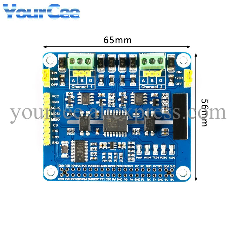 2-CH RS485 HAT 2 Channel Isolated Expansion Board Module SC16IS752 SP3485 Multi Onboard Protection Circuits for Raspberry Pi 4