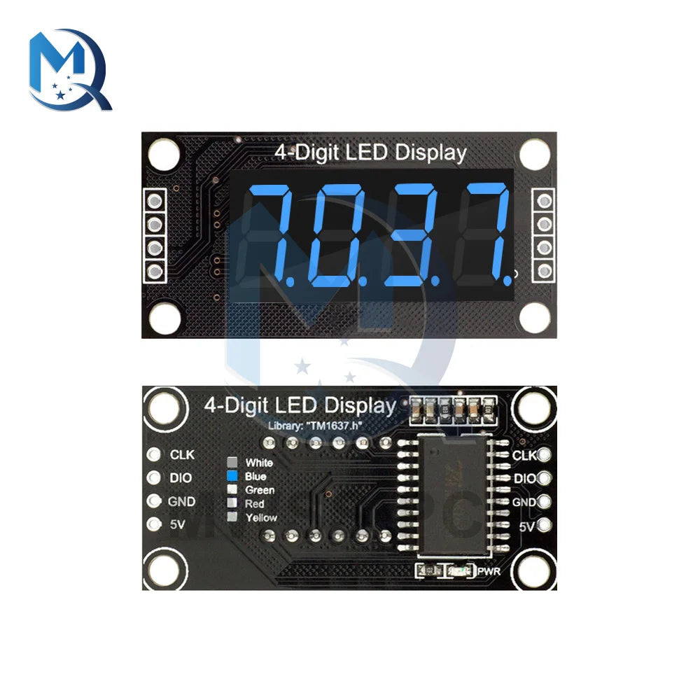 0.36 Inch TM1637 4/6-Digit LED Digital Display Tube Module Red/Green/Yellow/Blue/White 0.36" Decimal 7 Segments For Arduino