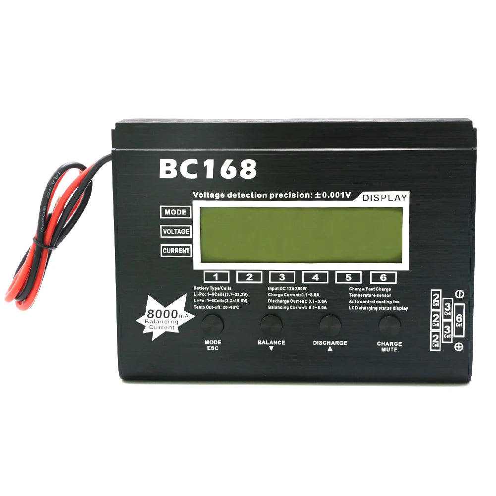 AOK BC168 1-6S 8A 200W Super Speed LCD Intellective Balance Charger/Discharger for Lipo Battery Rc Toys