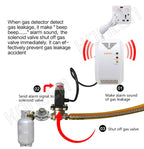 KONLEN LPG Natural Gas Leakage Detector Wireless 433Mhz Sensor With Solenoid Valve