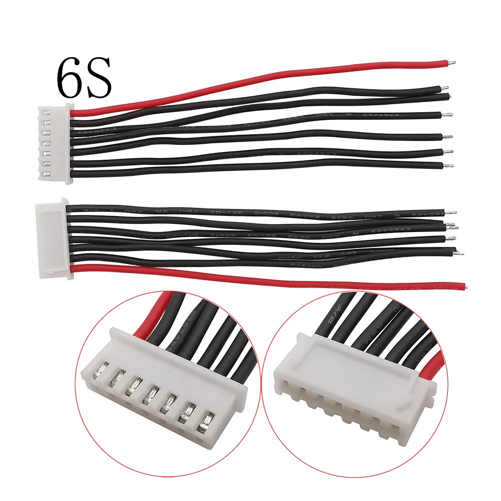 5Pcs JST-XH 2.54mm Pitch 1/2/3/4/5/6/7S Balancer Cable 22AWG Silicone RC Lipo Battery Balancer Charger Plug Wire Connector