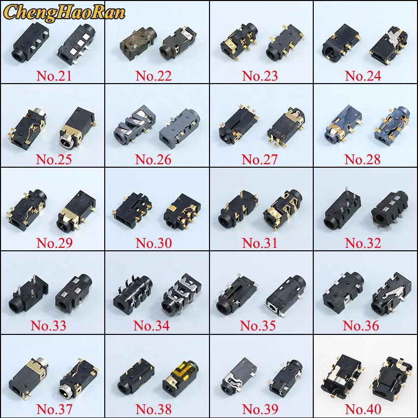 PJ Series 3.5mm Stereo Female Socket with Screw Audio Headphone Jack 3P Vertical Double Channel Connector 393 358 313 306（1-20）