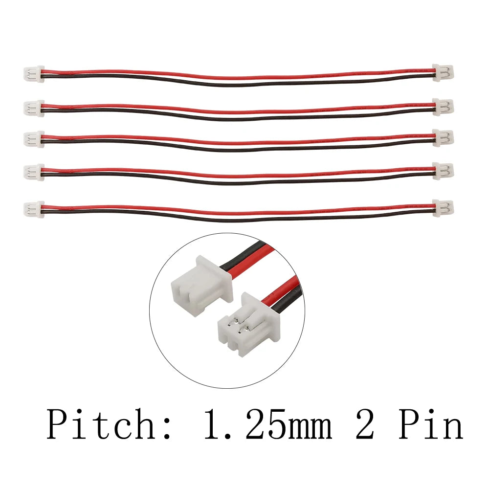 10Pcs JST 1.25mm 1.25 Female Wire Cable Connectors Double Head JST 1.25 Electronic Wire Connector Lenght 10CM 15CM 20CM 30CM