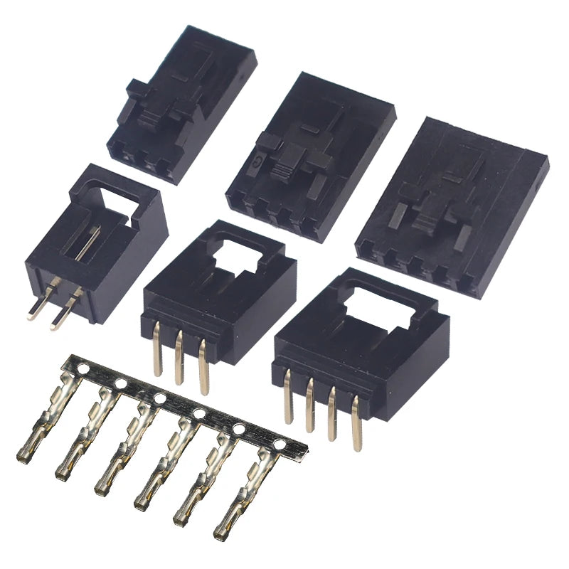 10/5sets MX2.54mm Dupont Connector 2/3/4/5/6 Pin Single Row Straight & Right Angle Pin Header Housing Crimp Terminal with Buckle