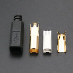 YuXi USB 2.0 B Type Male Four-piece DIY USB Connector DIY Soldering Printer Tail Charging USB Jack Port Plug