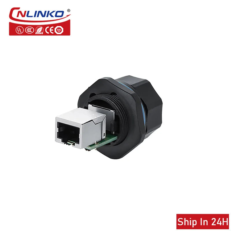 Cnlinko YT Aviation Waterproof RJ45 Signal 8P8C Cat5e Ethernet Panel Socket Plug Connector for Outdoor LED Display Screen Switch