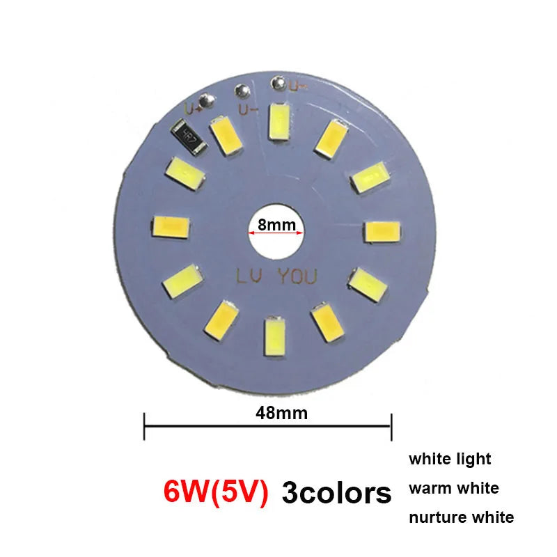 LED Light Beads bulb Light Source SMD 5730 board chip Round 5w 10W 30W Surface night DC 5V Dimmable DIY White Warm repair lamp