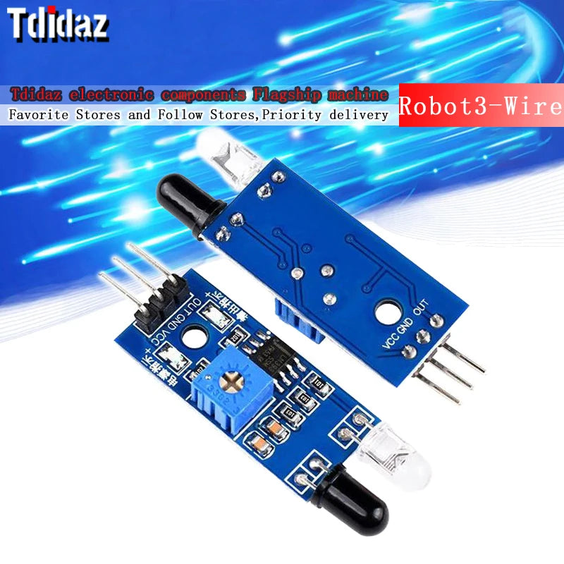 Infrared Obstacle Avoidance Sensor Module for Arduino Smart Car Robot 3-Wire Reflective Photoelectric New