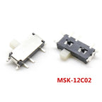 10PCS Slide Switch Micro-power Toggle Switch Single and Double-row Direct-inserted Horizontal Sliding Second Gear Third Gear